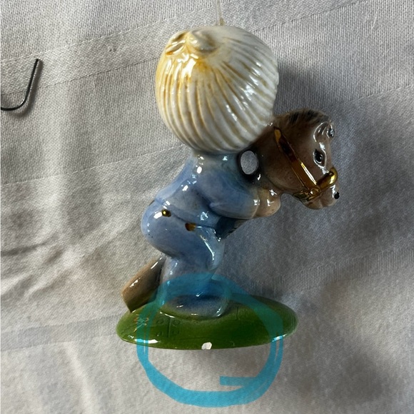 Lot Of 5 Small Vintage 1980 Porcelain Christmas Ornaments - Picture 9 of 9